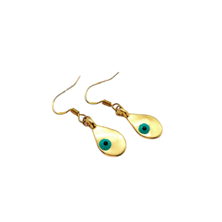 Earrings steel golden eye
